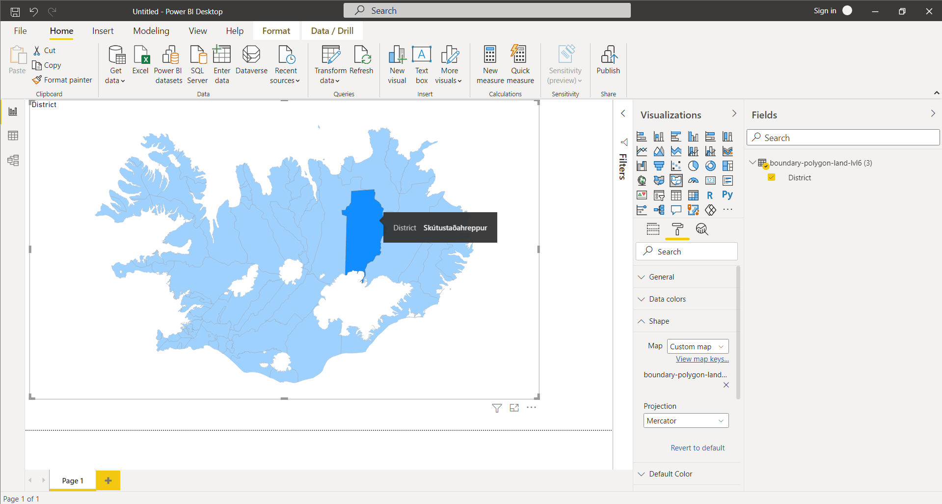 How to load vector layer into Microsoft Power BI