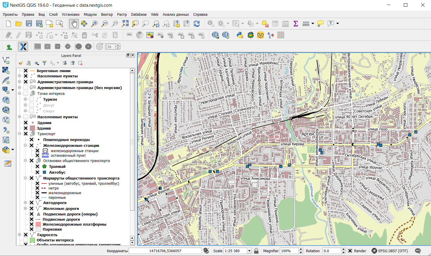 Карта где курс. QGIS как открыть карту.